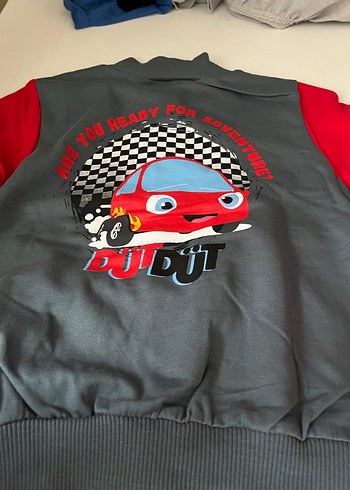 24-36 Ay Beden Erkek Çocuk Gri Düğmeli Street Wear Ceket
