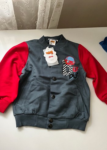 Erkek Çocuk Gri Düğmeli Street Wear Ceket