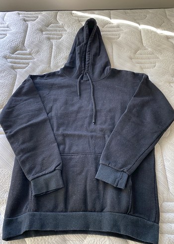 Siyah Arkası Baskılı Kapüşonlu Kadın Sweatshirt