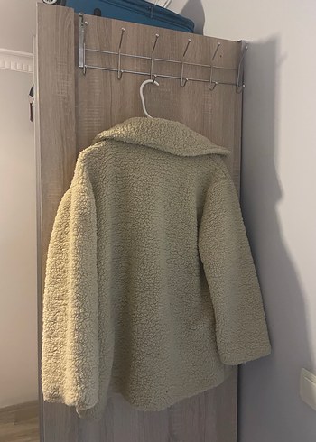 l Beden ten rengi Renk Bej Peluş Midi Kadın Kaban