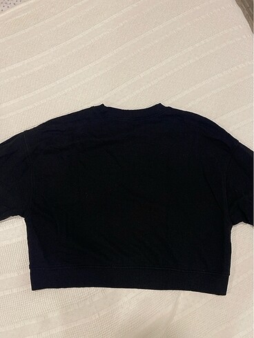H&M Siyah crop sweatshirt