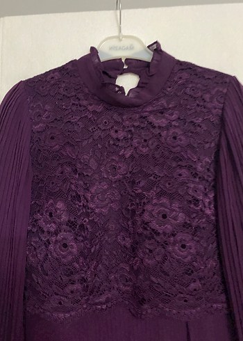 Uzun Mor elbise - Görsel 3