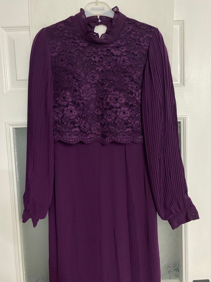 Uzun Mor elbise - Görsel 2