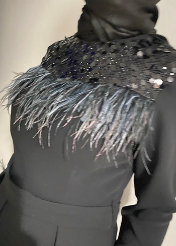 Siyah püsküllü abiye - Görsel 3