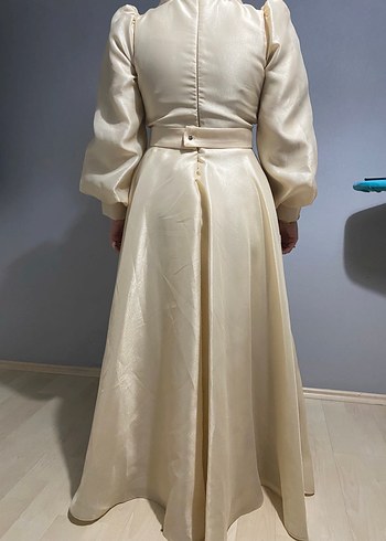 Bej Uzun Kollu Salaş Elbise - Görsel 5