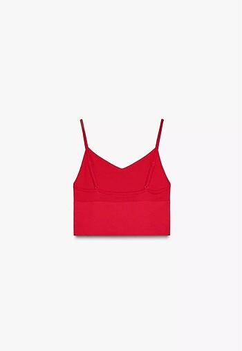 Zara Kırmızı dikişsiz crop top