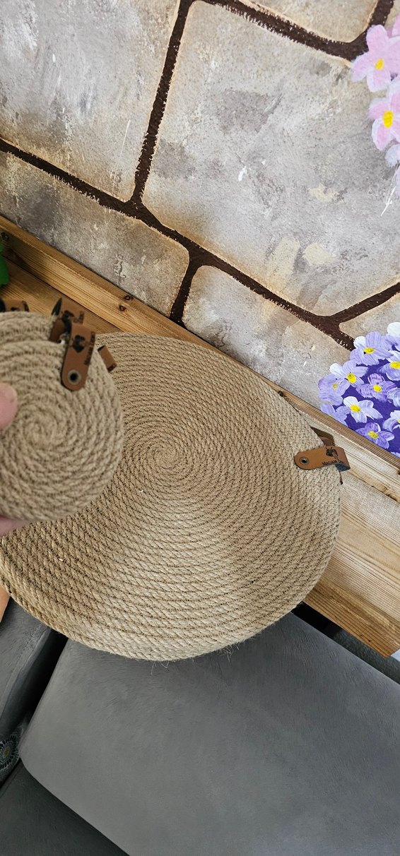 jüt supla takımı 
6 33 cm lik supla ve 6 bardak altlığı - Görsel 2