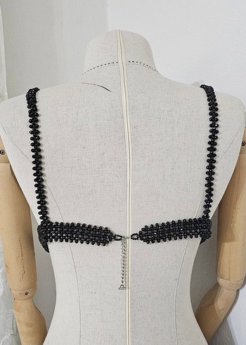 leopar deseni Boncuklu Büstiyer - Görsel 8