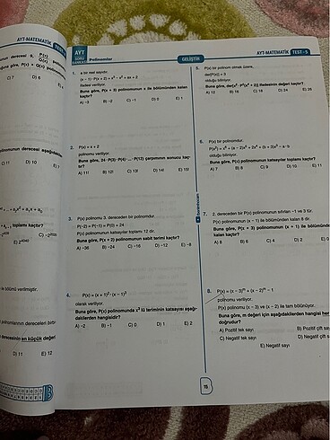 Beden Renk benim hocam ayt matematik video çözümlü soru bankası
