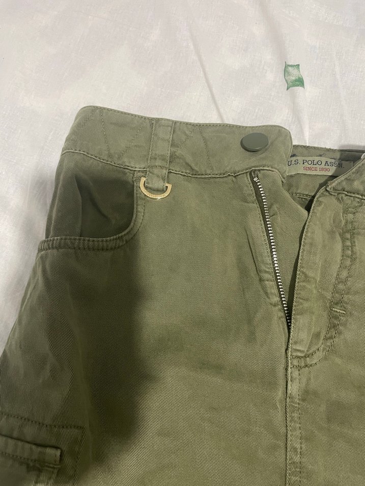 Düğmeli Haki Midi Kadın Etek - Görsel 2