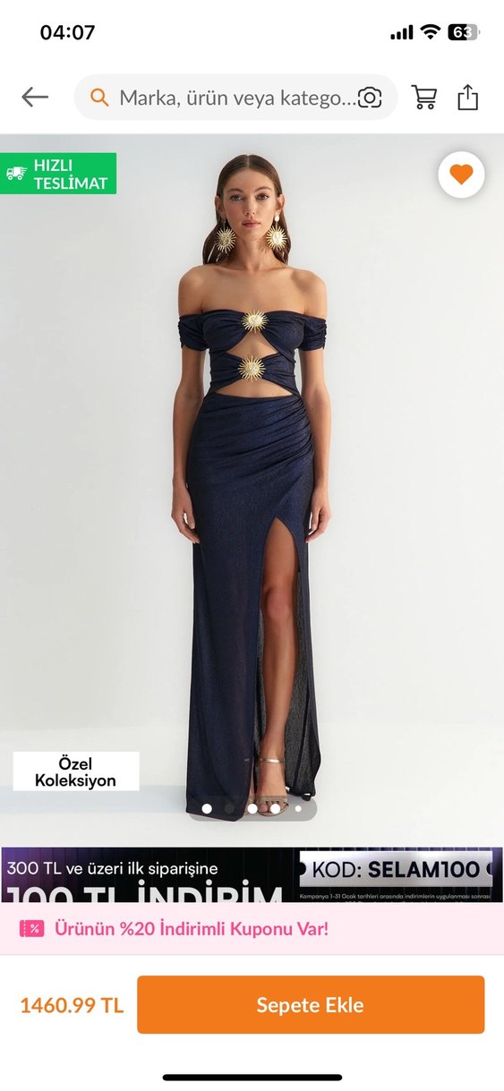 Sırt Dekolteli Lacivert Uzun Elbise - Görsel 2