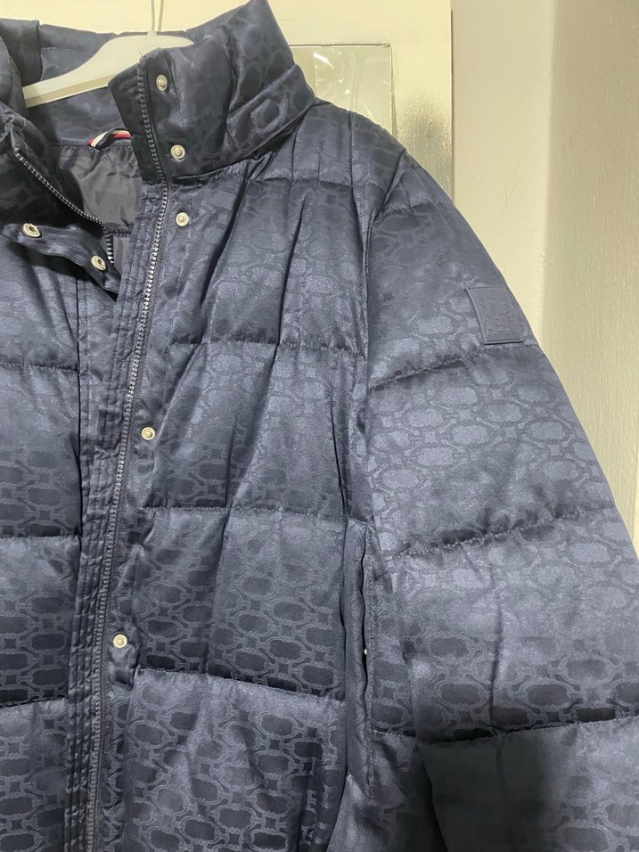 Düğmeli Mavi Kadın Kışlık mont - Görsel 2