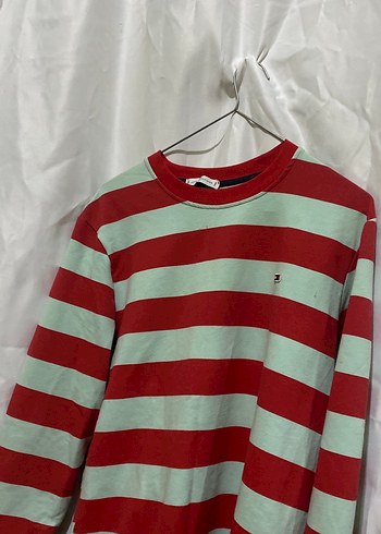 Çizgili Kırmızı Sweatshirt - Görsel 2