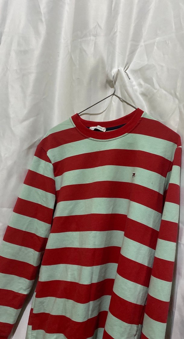 Çizgili Kırmızı Sweatshirt - Görsel 2