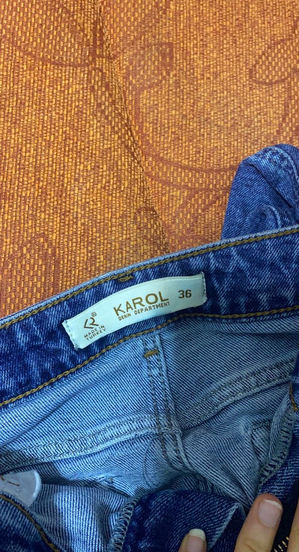 Kahverengi Tokalı Kadın Kot Pantolon - Görsel 3