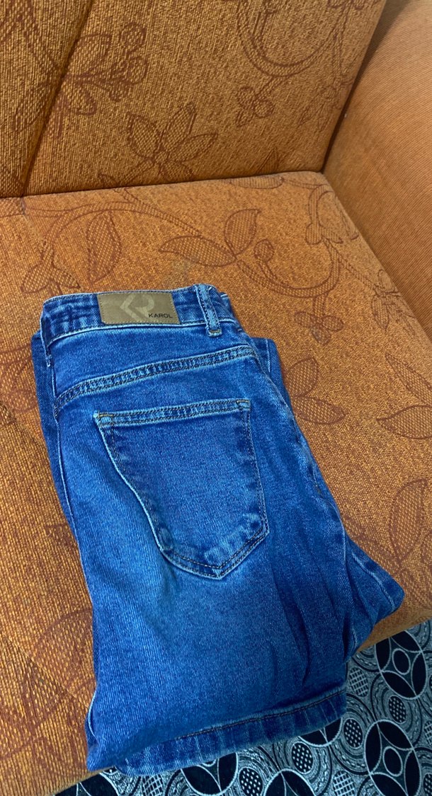 Kahverengi Tokalı Kadın Kot Pantolon - Görsel 2