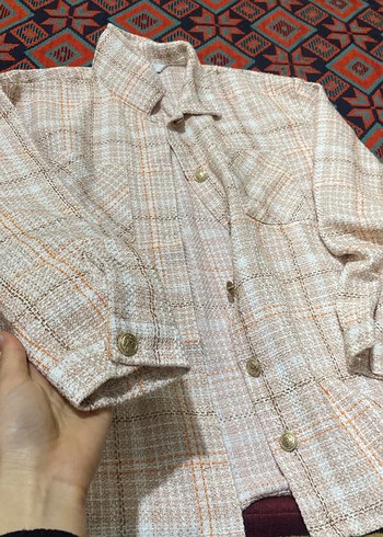 Düğmeli, Uzun Kollu Kahverengi Kadın Gömlek - Görsel 2