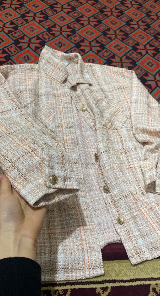 Düğmeli, Uzun Kollu Kahverengi Kadın Gömlek - Görsel 2