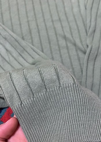 Gri Kadın Triko Uzun Kollu Salaş Kazak - Görsel 2