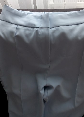 l Beden gri Renk mavi Midi Kumaş Pantolon, Regular Fit,