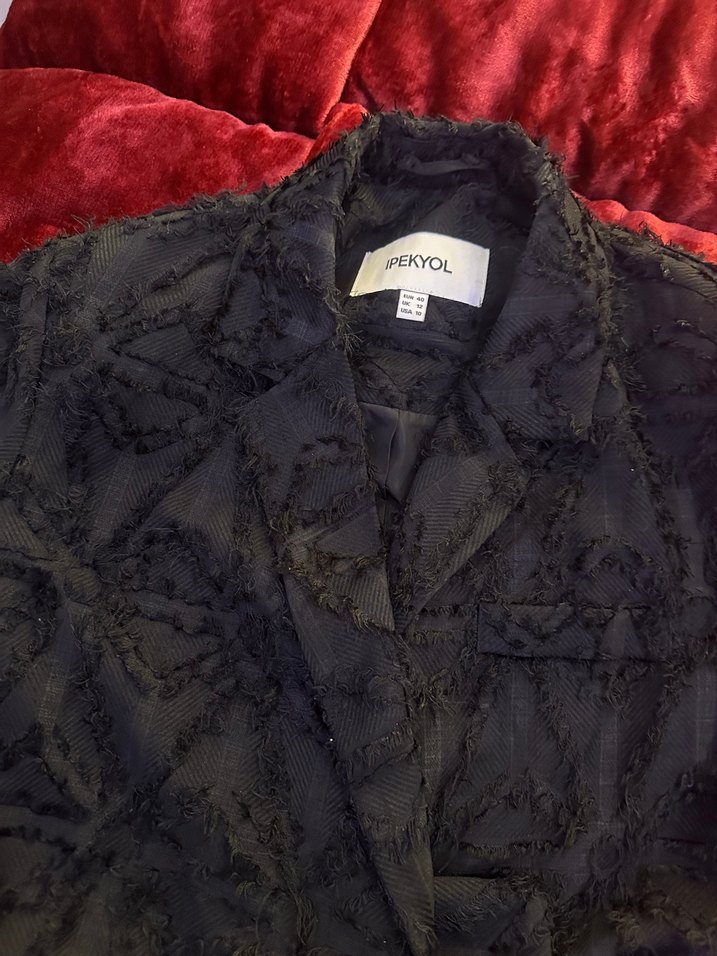 Kısa Kollu Siyah Mini Kadın Sabahlık - Görsel 3