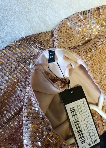 Parlak Payetli Uzun Kollu Mini tulum - Görsel 5