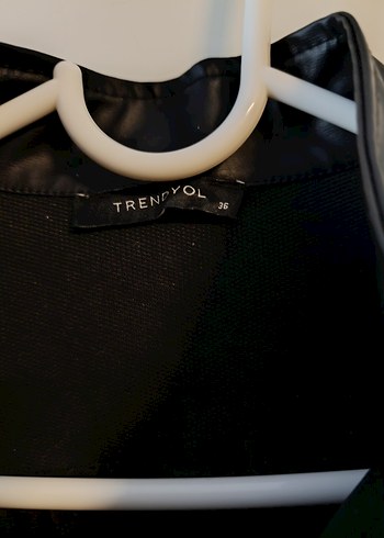 Siyah Deri Kadın Tulum, Kemerli, Uzun Kollu - Görsel 5