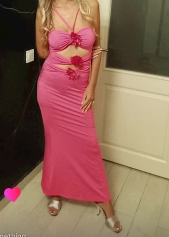 Pembe Uzun Askılı Lohusa Geceliği - Görsel 4