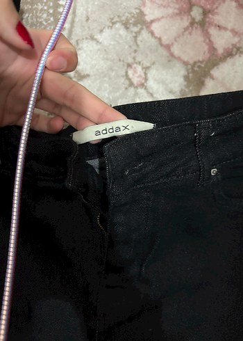 Addax Siyah Kot Kemerli Mini Etek