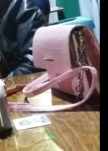 Diğer Pembe Yılan Derisi Desenli Kadın Deri Çanta