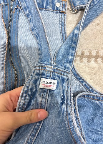 Kadın Mavi Denim Midi Salopet - Görsel 2