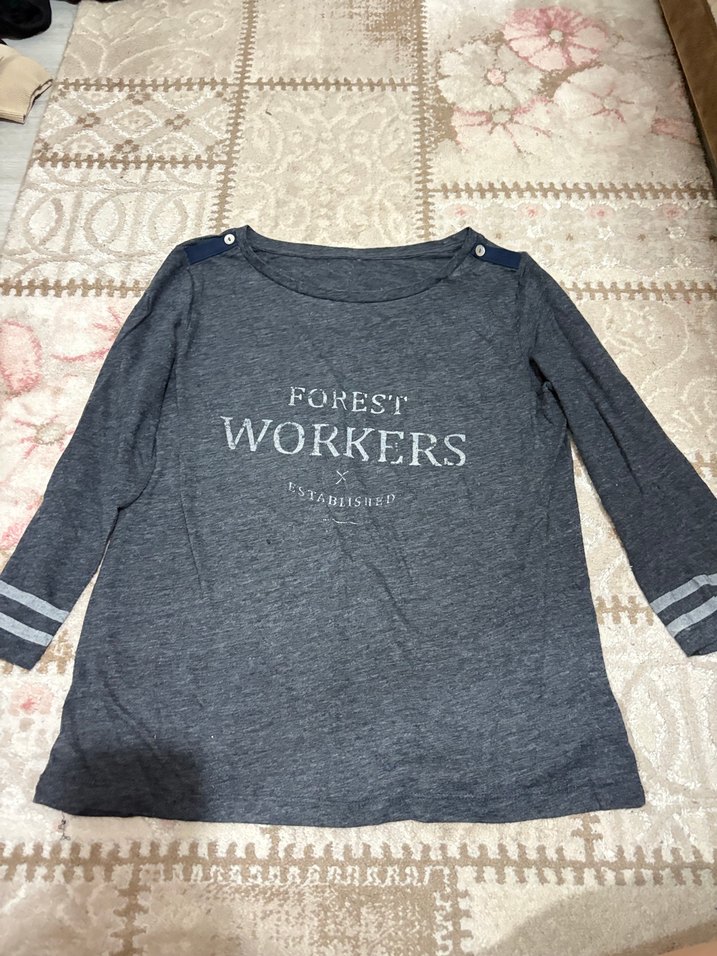 Gri Uzun Kollu Tişört - Görsel 2