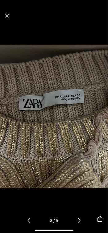 l Beden Zara gold parlak kazak