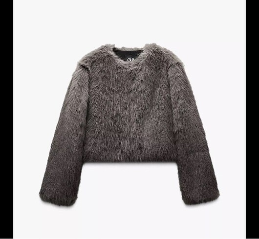 Zara gri kürk - Görsel 3