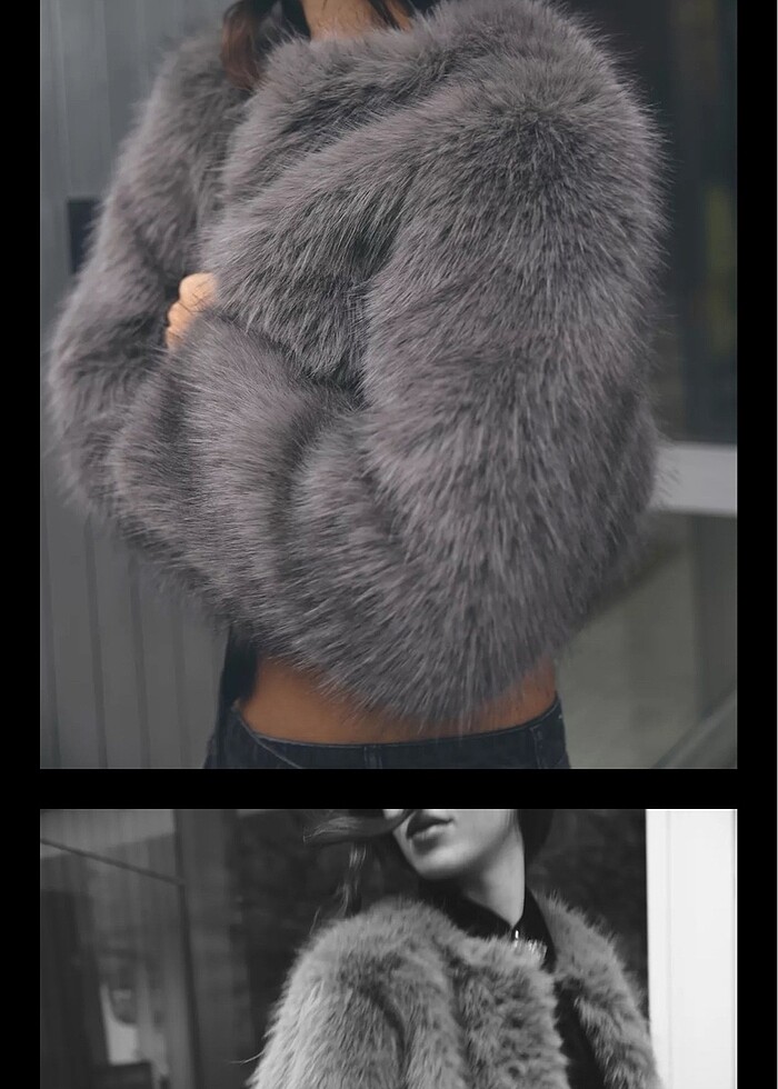 Zara gri kürk - Görsel 2