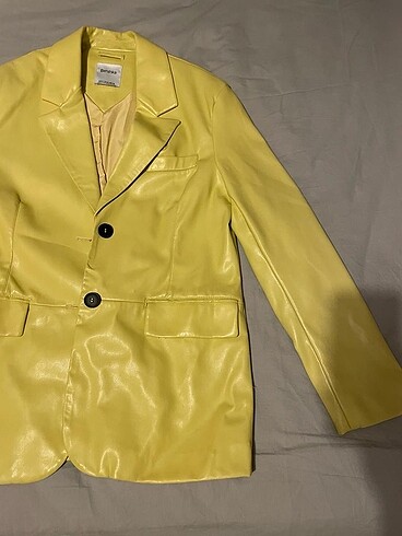 Hiç giyilmedi yeni ceket kadın deri blazer - Görsel 3