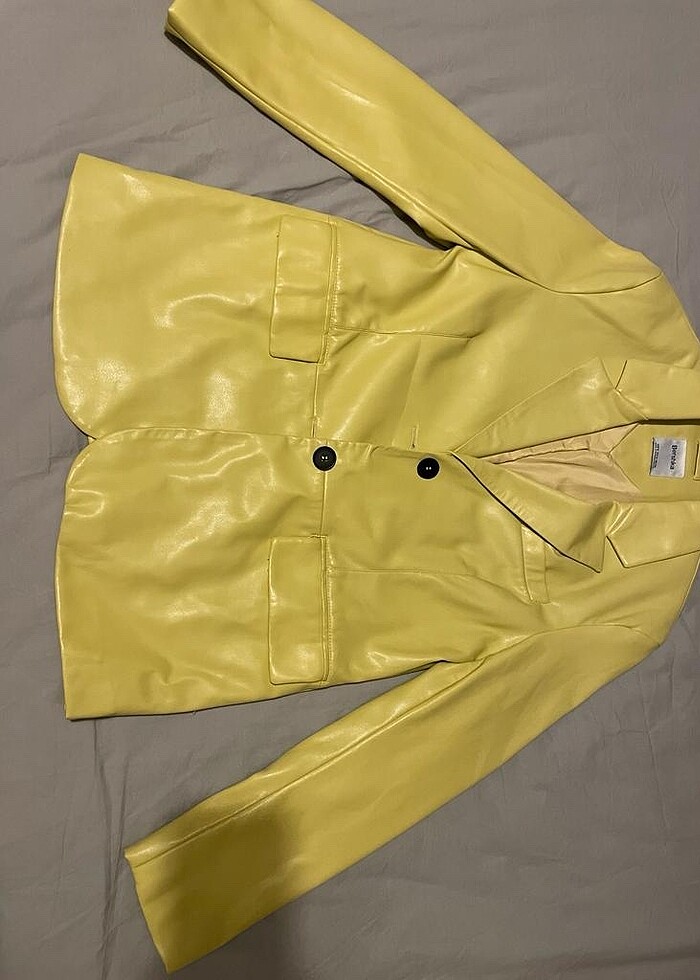Hiç giyilmedi yeni ceket kadın deri blazer - Görsel 2