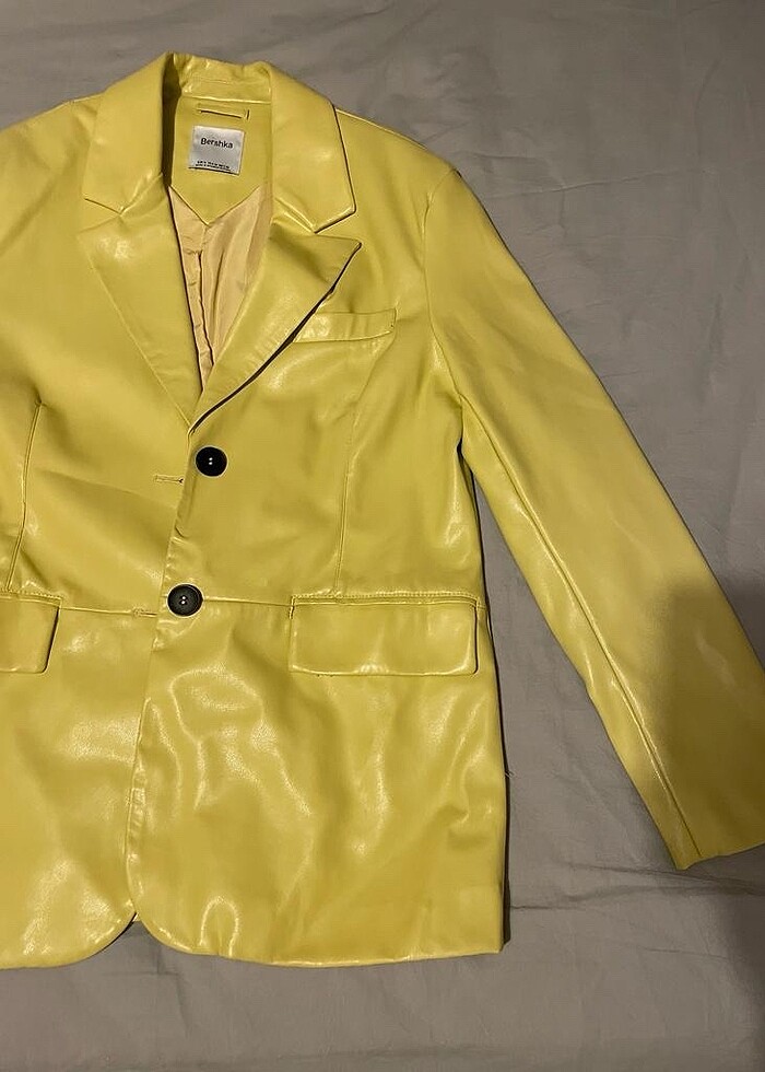 Hiç giyilmedi yeni ceket kadın deri blazer - Görsel 3