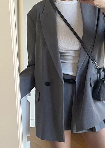 Zara Gri Kadın Blazer Ceket - Görsel 3