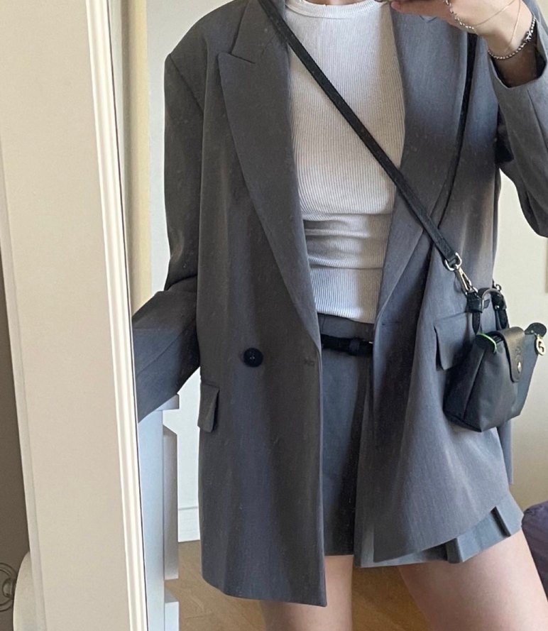 Zara Gri Kadın Blazer Ceket - Görsel 3