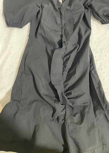 balon kol siyah mini elbise - Görsel 2