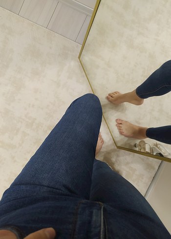 Koyu Lacivert Dar Kesim Kadın Kot Pantolon - Görsel 5