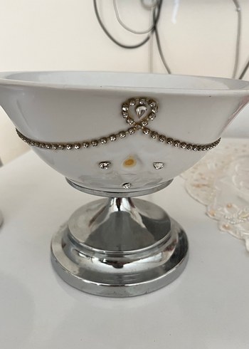 Beyaz Taşlı Seramik ikiliVazo - Görsel 5