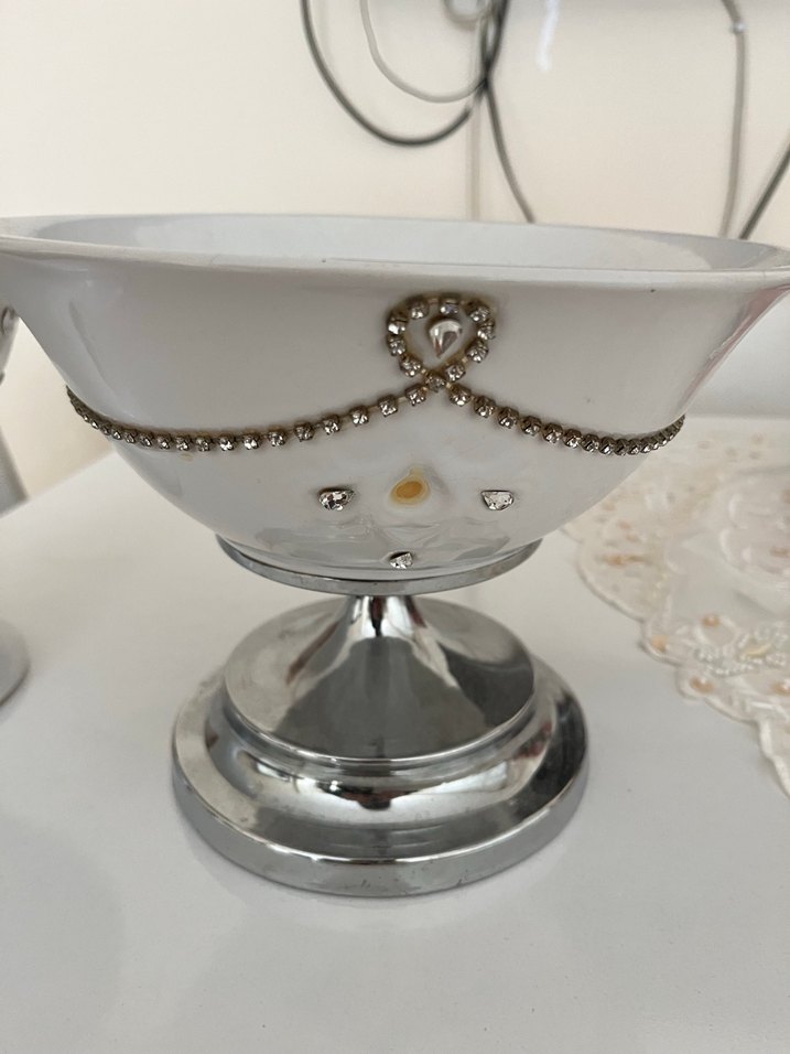 Beyaz Taşlı Seramik ikiliVazo - Görsel 5