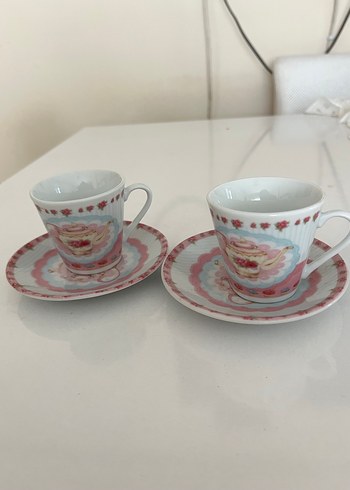 Pembe Pastel Desenli 2'li Kahve Fincan Takımı - Görsel 5
