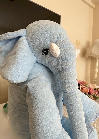 Pastel Mavi Peluş Fil Oyuncak - Görsel 2