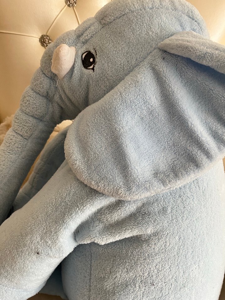 Pastel Mavi Peluş Fil Oyuncak - Görsel 3