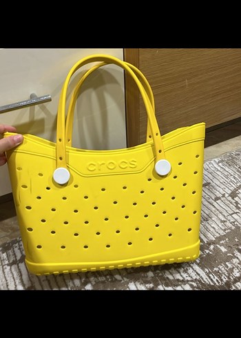 Sarı Crocs Kadın Plaj Çantası