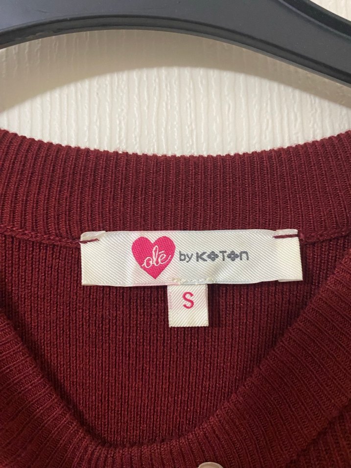 Bordo Kısa Kollu Midi Elbise - Görsel 2