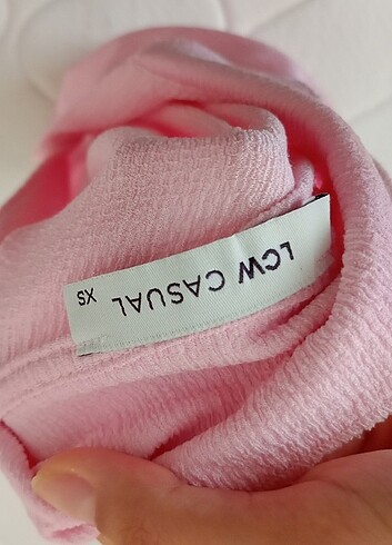 xs Beden Pembe likralı crop gömlek
